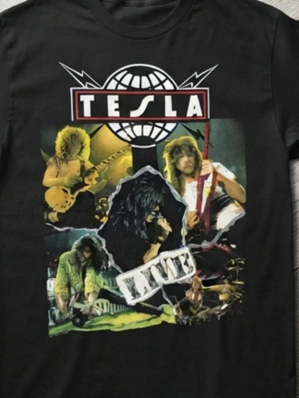 Tesla Psychotic Supper Tour 1992 Vintage Band Black T-Shirt